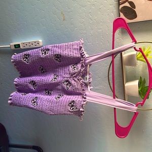 Lavender butterfly crop top/shirt